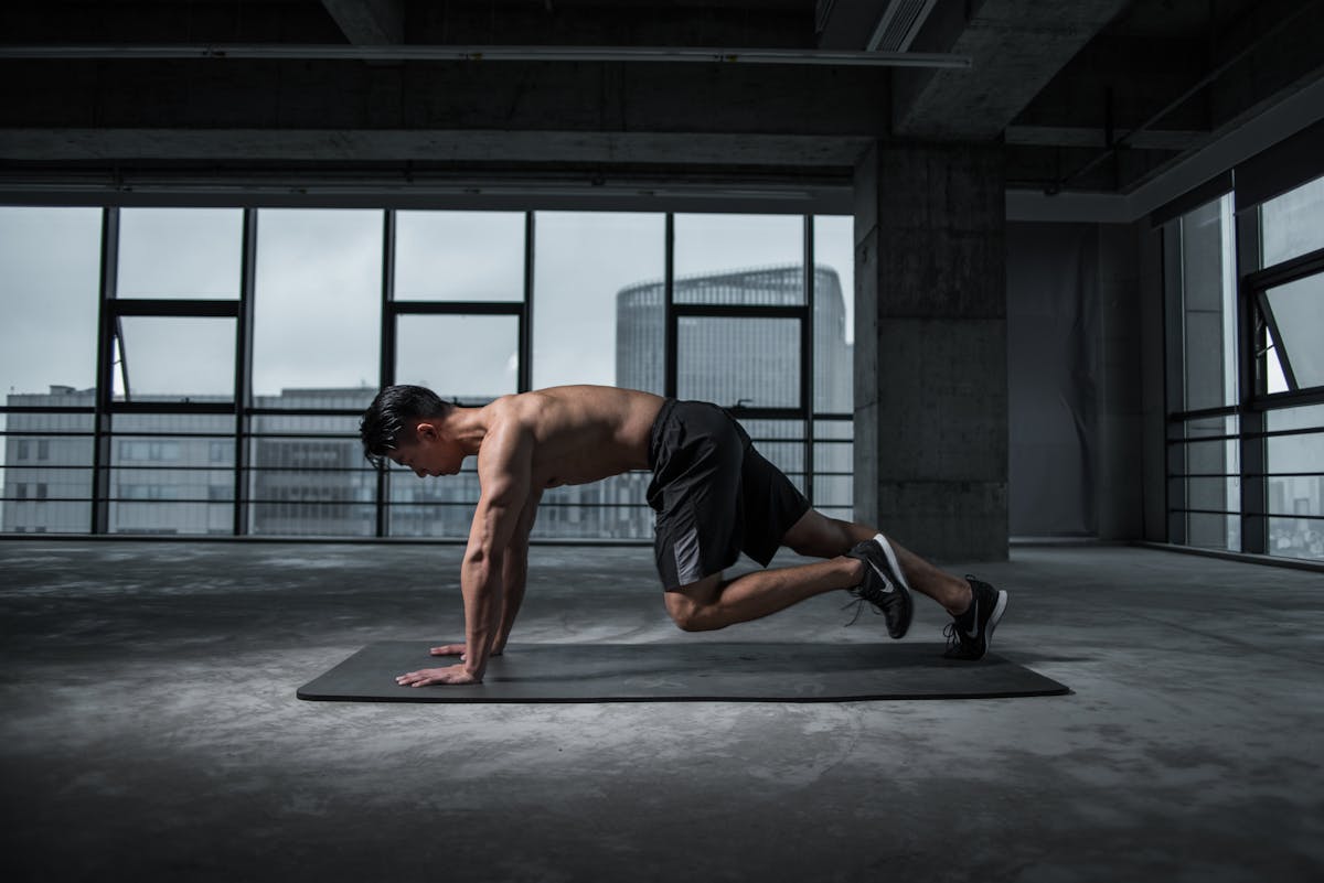 A person working out, representing biomass.